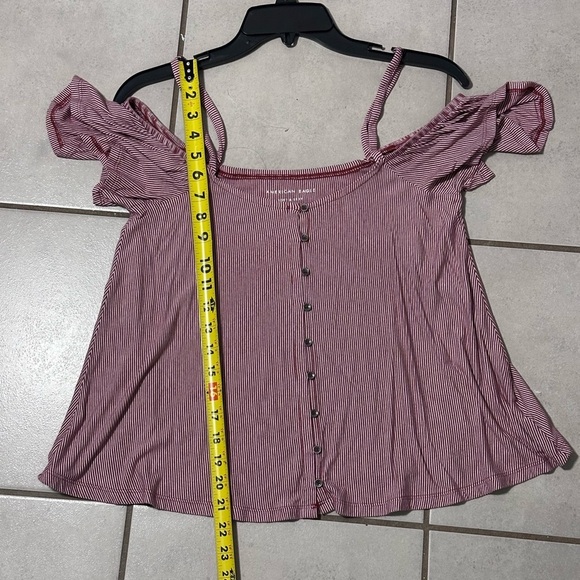 American‎ Eagle Off Shoulder Stripe Top Blouse Soft & Sexy Size XS - Picture 6 of 7